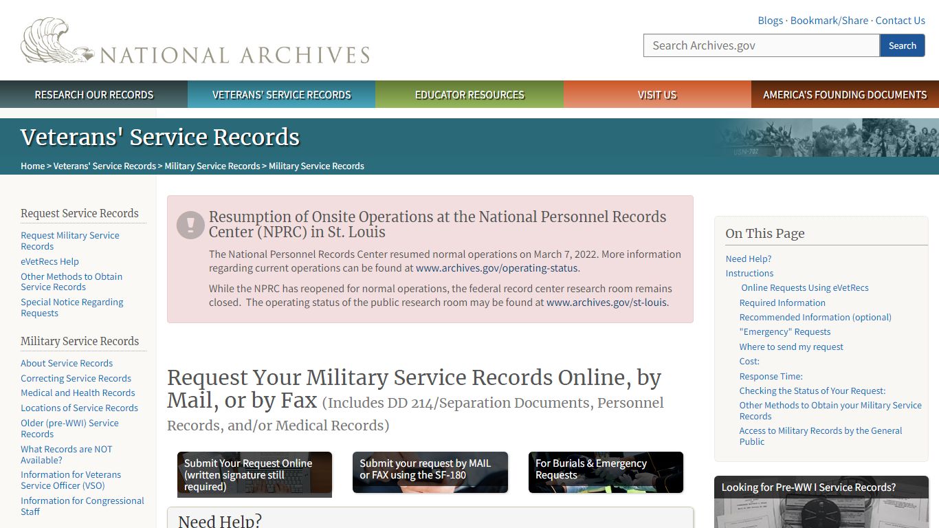 Military Service Records | National Archives